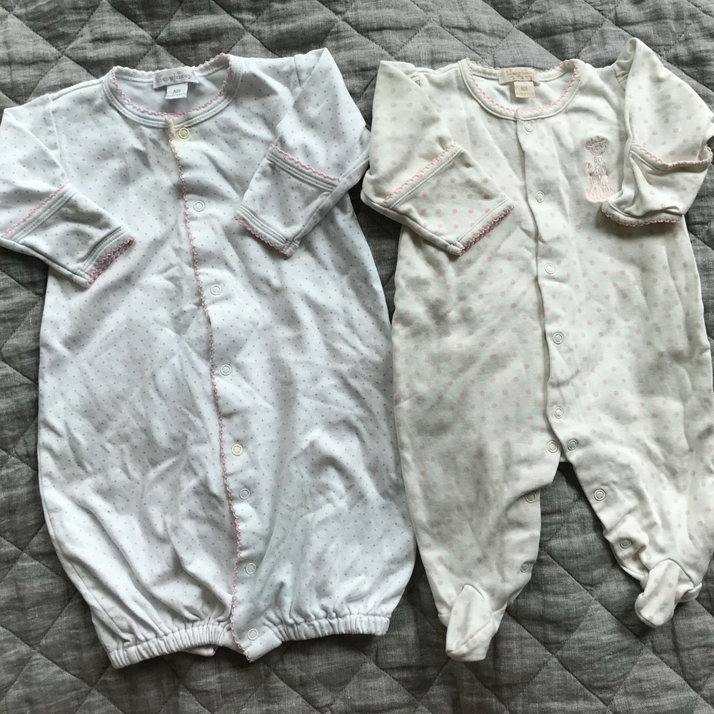 Lot of 2 Kissy Kissy NB baby girl pajamas